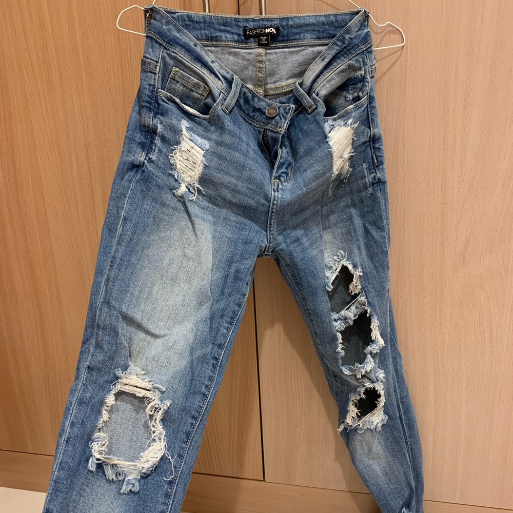 DENIM RIPPED JEANS - Picture 3 of 7